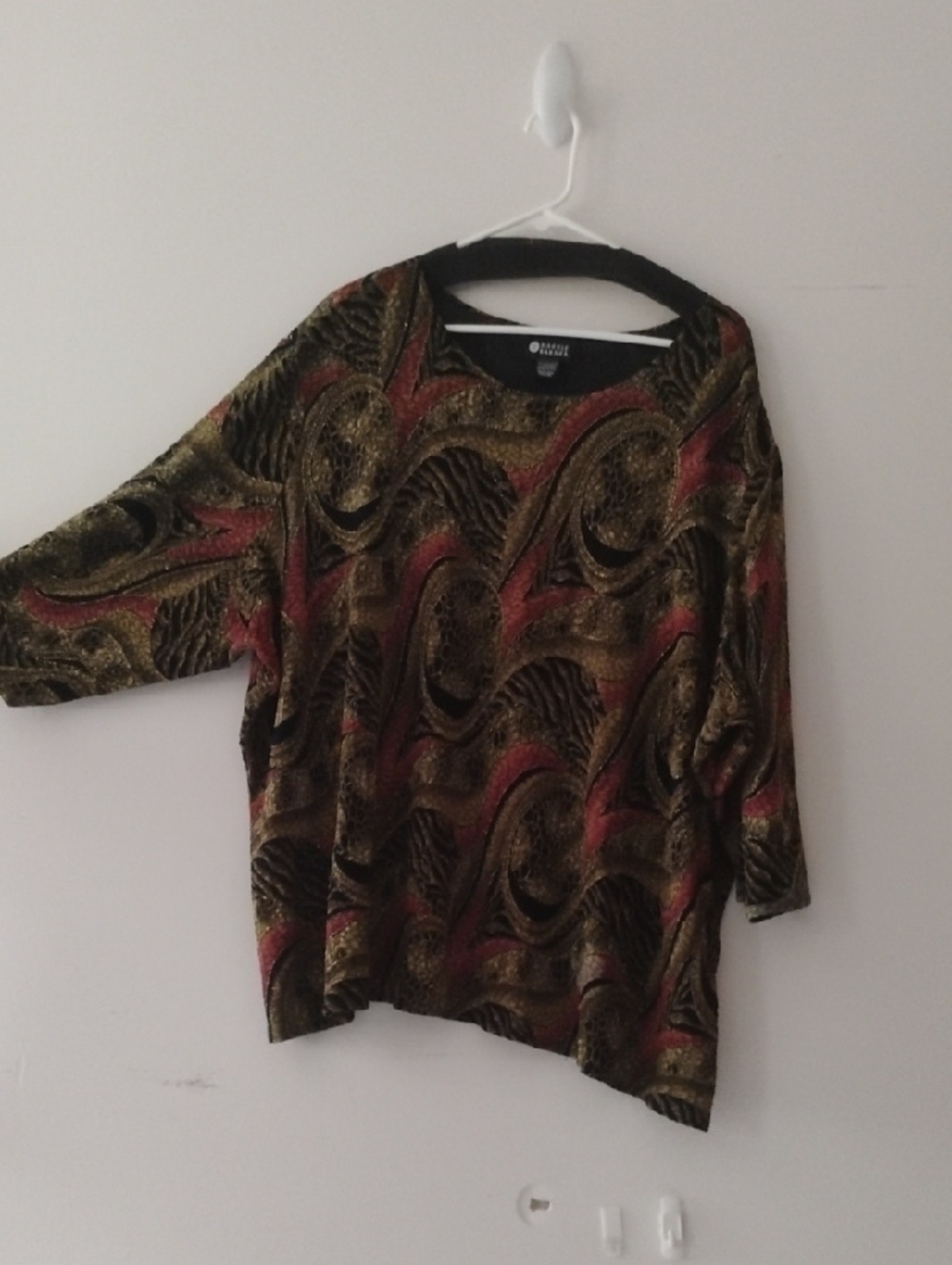 Maggie Barnes Black with Gold Brocade Detail